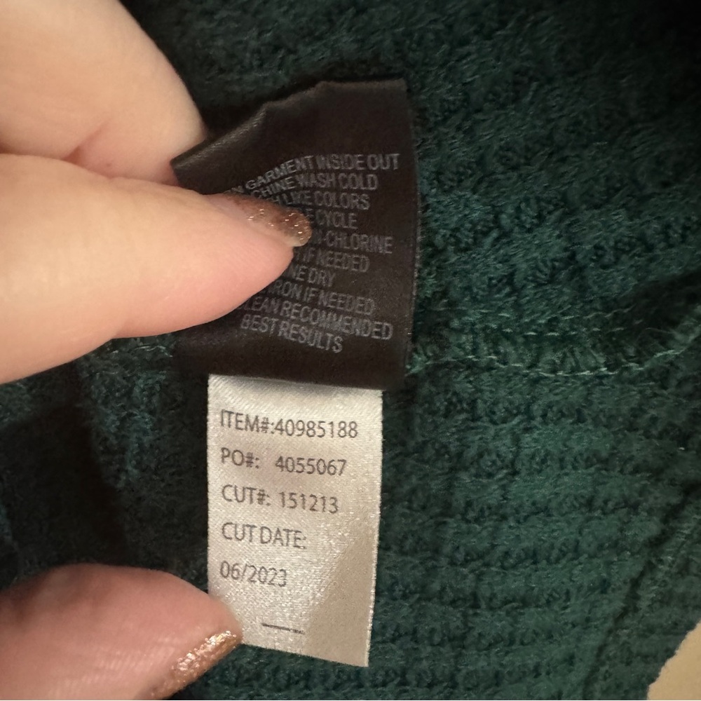 Torrid Waffle Knit Tiered Top – Green, Size 1 - Picture 6 of 6